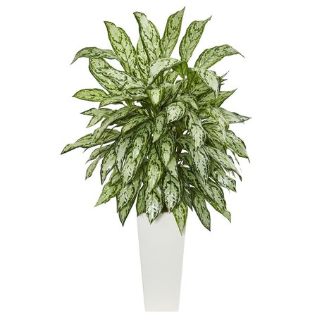 DARE2DECOR Silver Queen Artificial Plant in White Tower Planter DA2623618